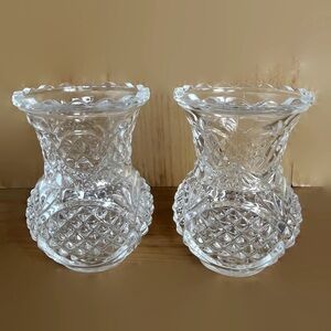 Vintage Crystal Bud Vases Set of 2